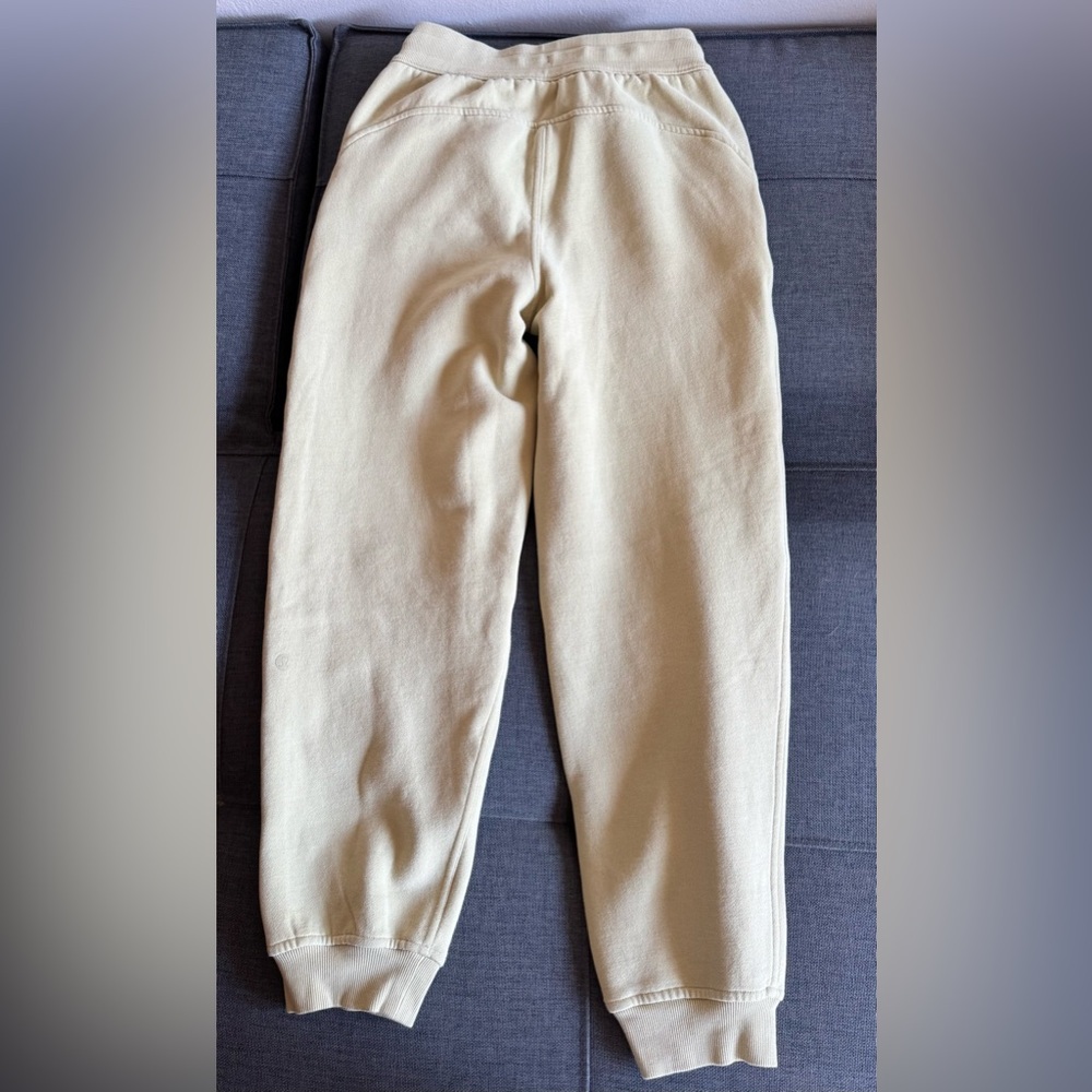 Women’s Drawstring Rib Cuff Sweatpants - Cream - Picture 7 of 9